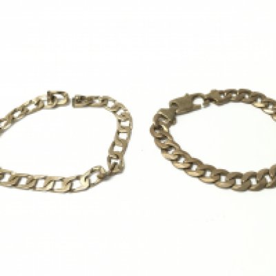 Two 9 carat gold bracelets, total weight 45.3g. Postage category A