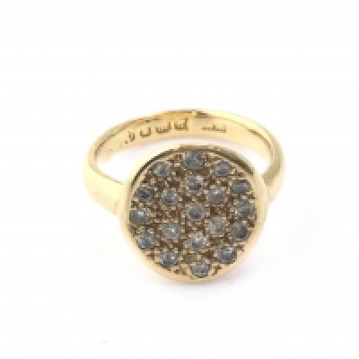 An 18ct pave set diamond ring. Size G and 3.35g