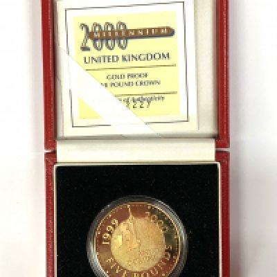 2000 Millennium Five Pound Crown Gold Proof Coin, 2227/2500 (A)
