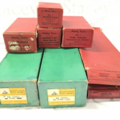 2 X Boxed 0 Gauge Bassett-Lowke Coaches and A small College of Boxed Hornby 0 Gauge wagons Track Etc.