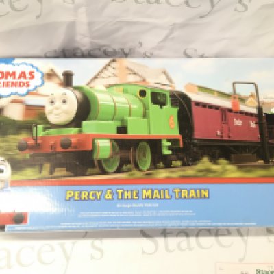 A Boxed Hornby 00 Gauge Thomas And Friends Percy And The Mail Train Set. Parts Missing. No Reserve.