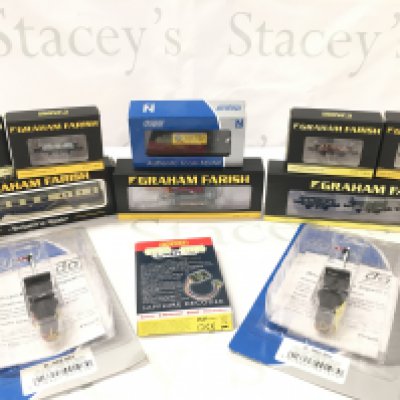 A Boxed Graham Farish NGauge Class 08 Diesel Shunter. A with A Collection of Boxed Rolling Stock And Accessories. No Reserve.