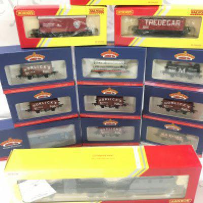 A Collection of Boxed Hornby And Bachmann 00 Gauge Rolling Stock including a Breakdown Crane.