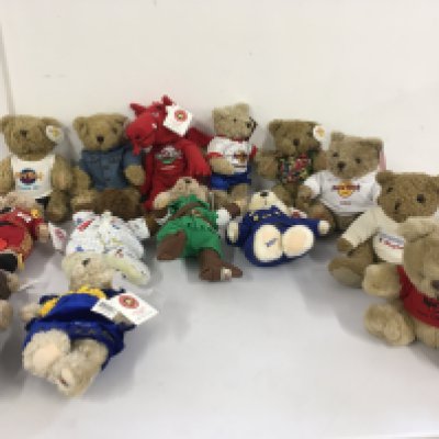 A collection of 14 Hard Rock Cafe Teddy Bears mostly with tags including some limited edition and Signature Collection pieces. No reserve