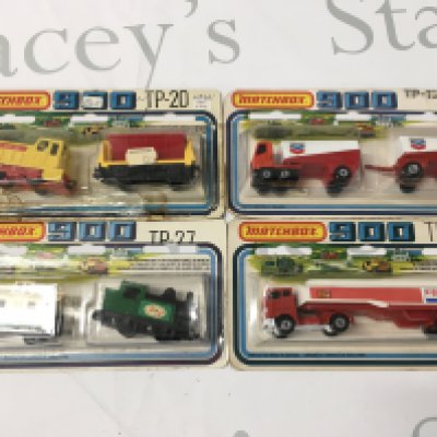 4 X Carded Matchbox 900 Vehicles. Tp-20(blister Coming Away and Has Been Taped) Tp-17. Tp-27 And Tp-2. No Reserve.