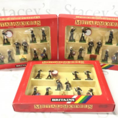 3 X Boxed Britains Royal Marine Drum And Bugles. #7204.