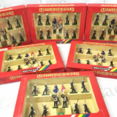 6 X Boxed Britains Royal Marine Colour Party Set #7202. No Reserve.