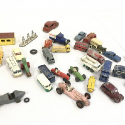 A collection of Playworn diecast vehicles by Dinky..Lesney..matchbox etc. No reserve