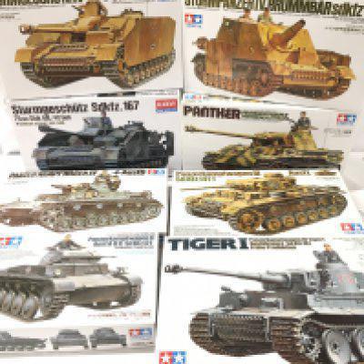 A Collection of Boxed Model Kits by Tamiya.Revell And Academy All Tanks. No Reserve.