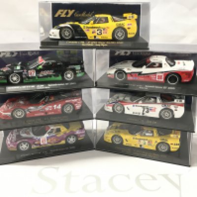 7 Boxed Fly Car Model Slot Cars. All Corvettes. No Reserve.