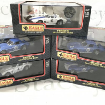 5 X Boxed Eagle Collectables Diecast Corvettes 1/43 Scale. No Reserve.