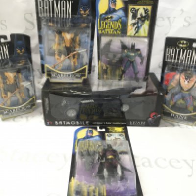 5 X Carded Kenner Legends Of Batman Figures and a Batmobile From The Animated Series.