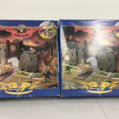 2x boxed sets Britains Knights of the Sword Lion Castle with extras and a quantity of Timpo and Britains knights. (2)
