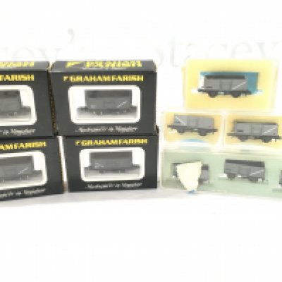 A Collection of N Gauge Mineral Wagons By Graham Farish And Peco.