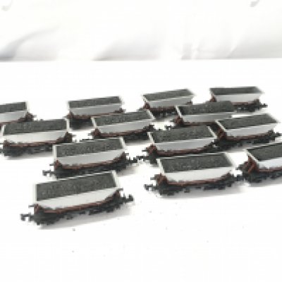 13 Loose Trix N Gauge HAA Meryy-Go Round Coal Wagons BR Livery.