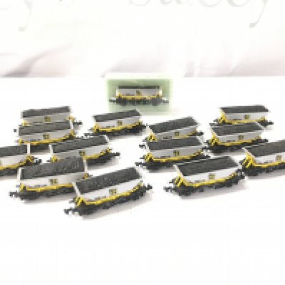 14 Trix N Gauge Merry-Go-Round Coal Wagons. Coal Sector Livery.