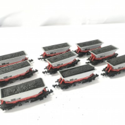 9 Loose Trix N Gauge HAA Merry-Go Round Coal Wagons Railfreight Livery.