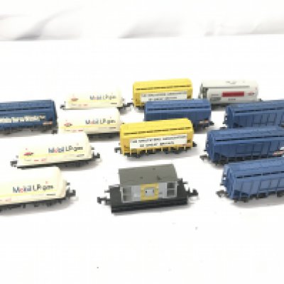 A Collection of Peco N Gauge Wagons Including a Guards Van.