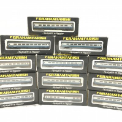 12 Boxed Graham Farish Mark 2 Coaches Blu and Grey. No Reserve.