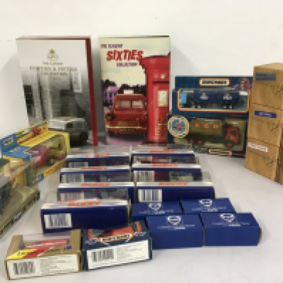 A collection of boxed model diecast vehicles by Corgi..Matchbox..Dinky etc. includes 2 sets for GPO and Royal Mail. No reserve