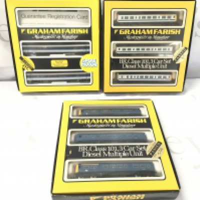 3 Boxed Graham Farish N Gauge Loco Sets. Including 1 Motorised And 1 Dummy Regional Livery #8707. And 2 X BR Class 101.3 Car Set Diesel Multiple Unit.