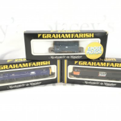 3 X Boxed Graham Farish N Gauge Locomotives. A Class 37 Diesel. A Class 56 Diesel And A 08 Class Diesel.