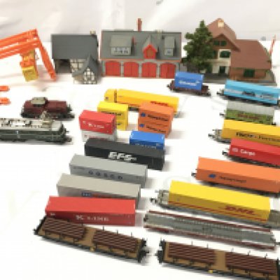 2 X N Gauge Locomotives. Buildings. Containers. Etc.