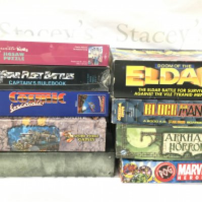 A Collection Board Games Including Vintage Warhammer. Doom Of Eldar. Arkham Horror Call Of Cthulhu And StarCraft Wings zOf Liberty Collectors Edition.