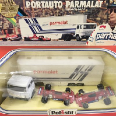 A Boxed Polistil F1 Alfa Romeo Transport Truck With 2 Cars.