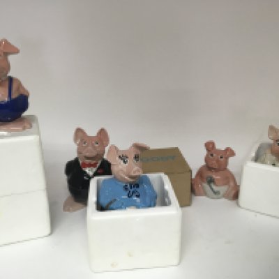 A first issue set of Wade NatWest Pig money boxes Woody with original box.