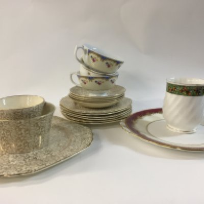 A mixed collection of ceramics.