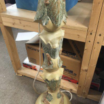 A Bernard Rooke lamp base with raised dragon flys . 100 cm .