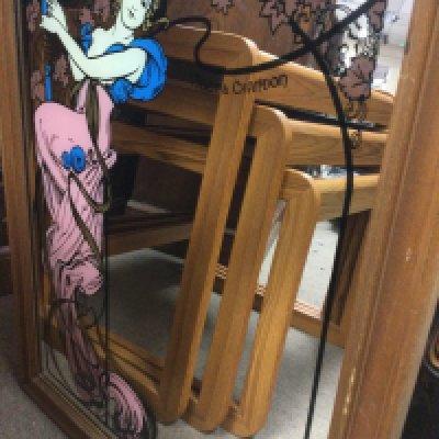 A framed wall mirror Moet Chandon with Art nouveau influence. 50 x 60 cm .