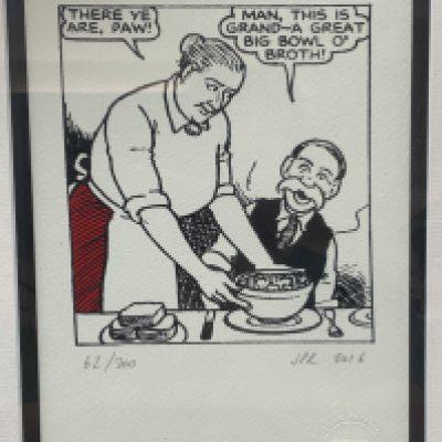 John Patrick Reynolds, limited edition pencil signed sketch, 62/200. 38.5cm x 32cm.