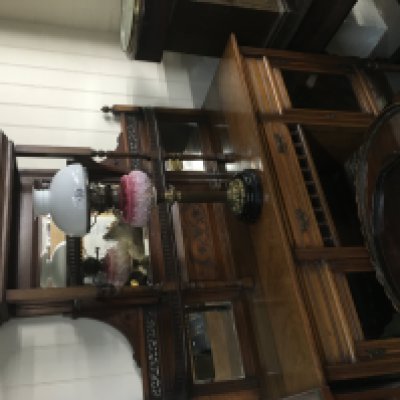 An Edwardian mahogany mirror backed sideboard.