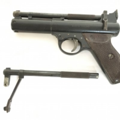 Webley Premier air pistol with a spare barrel. Postage category C