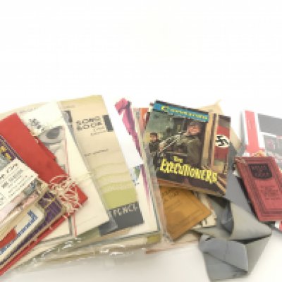 A collection of vintage booklets including Commando magazines, German 1934 postcards, sports programmes including football and boxing etc. postage category C