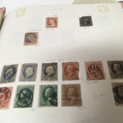 An album of American stamps from 1851 onwards predominantly used stamps.