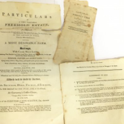 An early 19th century Local history Auction sale sheet of a farm called Barlings in Prittlewell. Postage category A