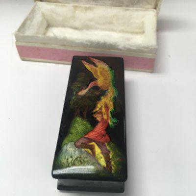 A Russian Phoenix papier-m&acirc;ch&eacute; box.