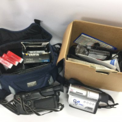 Two camcorders and various accessories. Shipping category D.