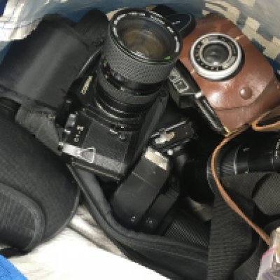 A collection of camera equipment various including Codina camera, lenses, flash etc. NO RESERVE