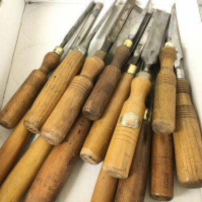 Collection of woodworking chisels , postage category C