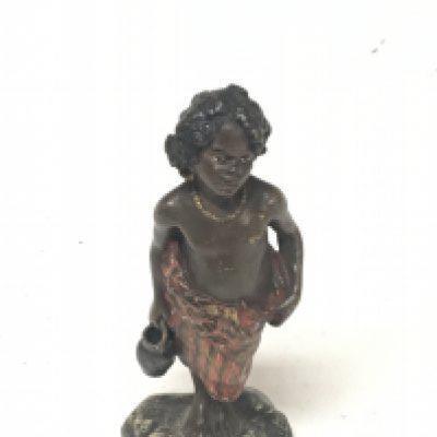 An Austrian Bergman type bronze of an African figure. height 9.5cm