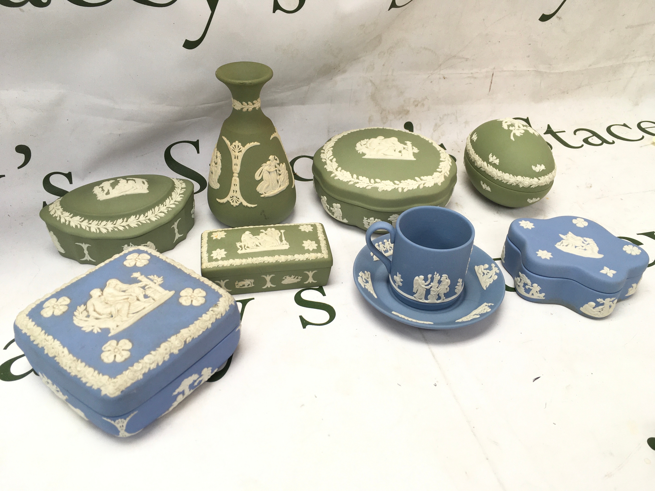 A selection of various colour Wedgwood 