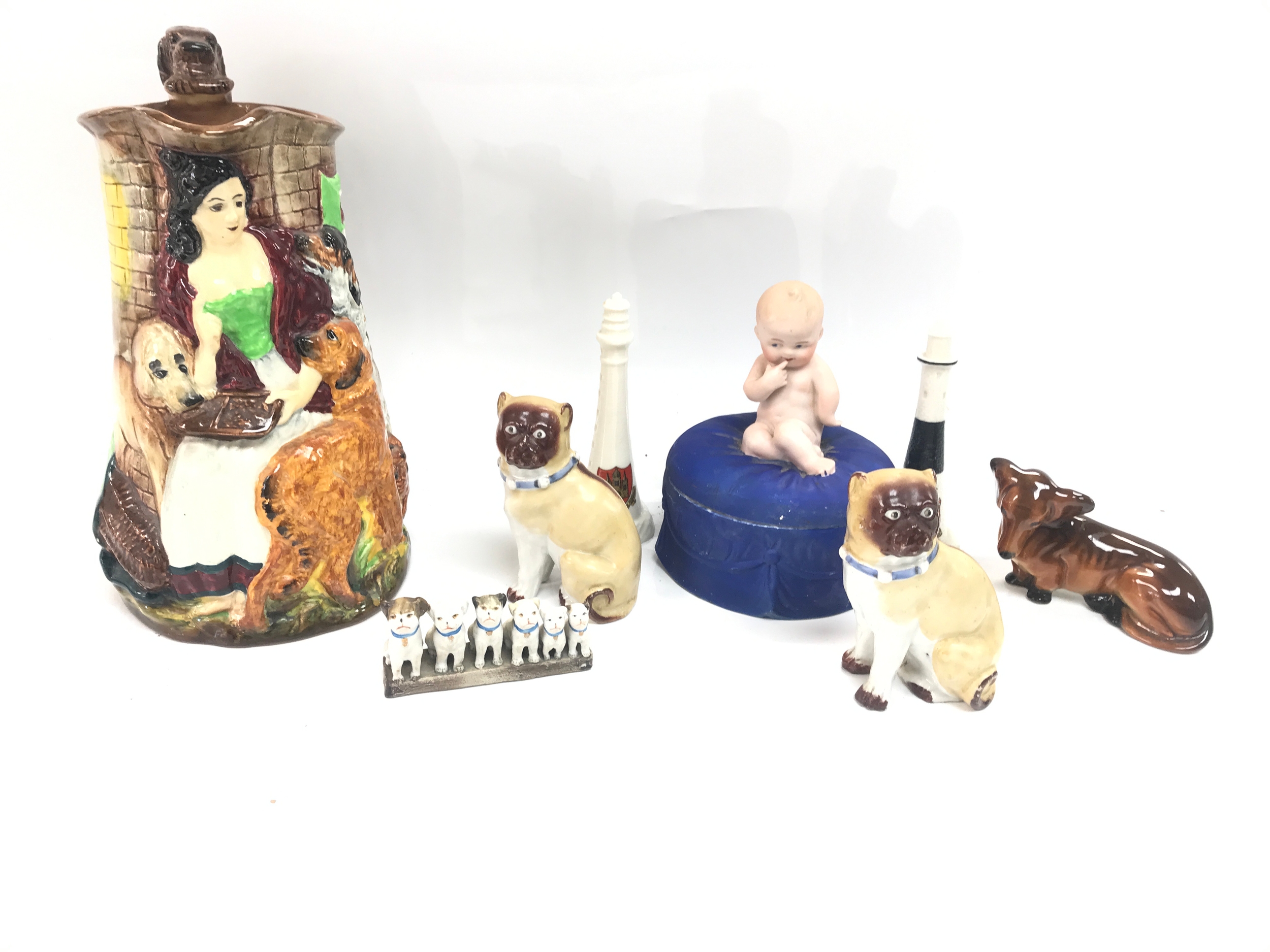 A Samuel Alcock character jug and a group of Edwardian ceramics 