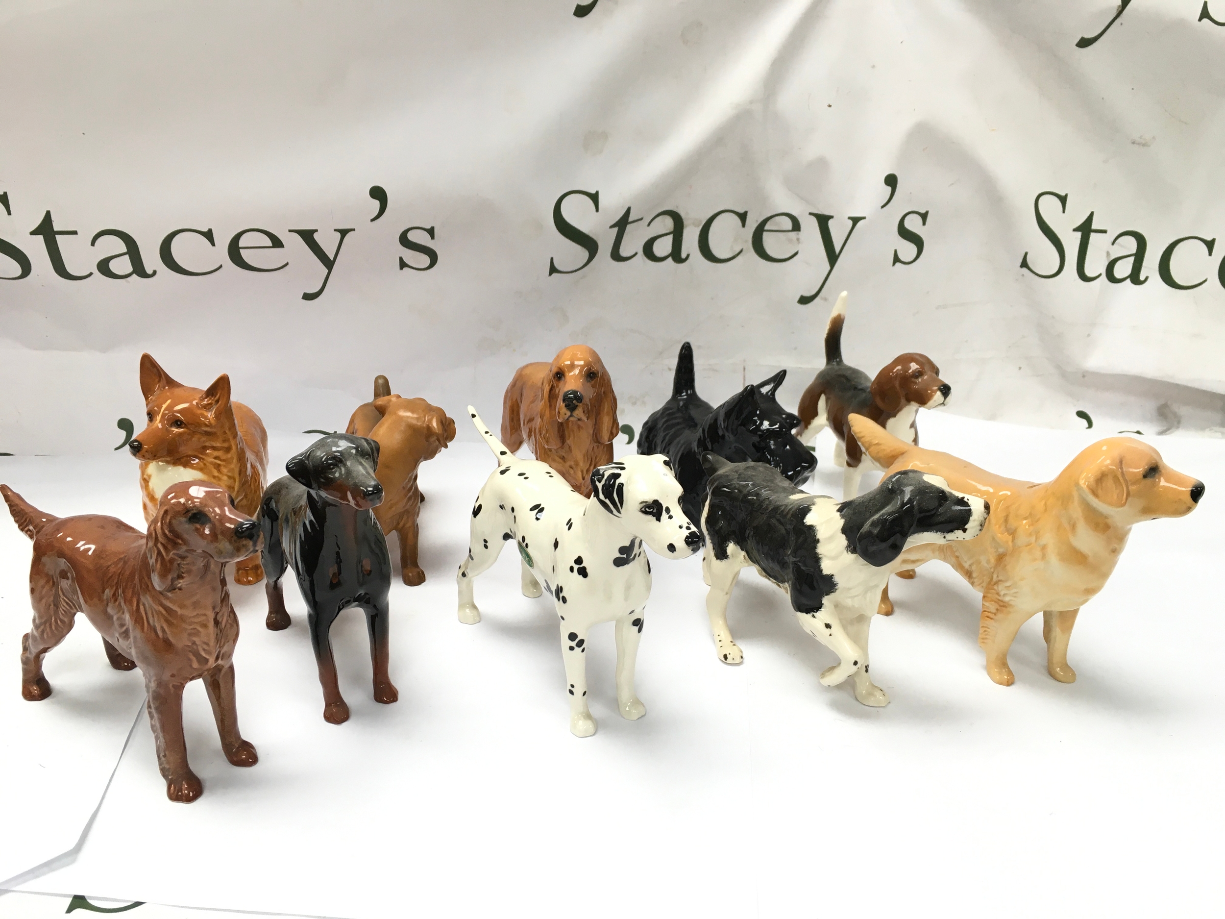 vintage ceramic and porcelain dog figurines by Beswick etc