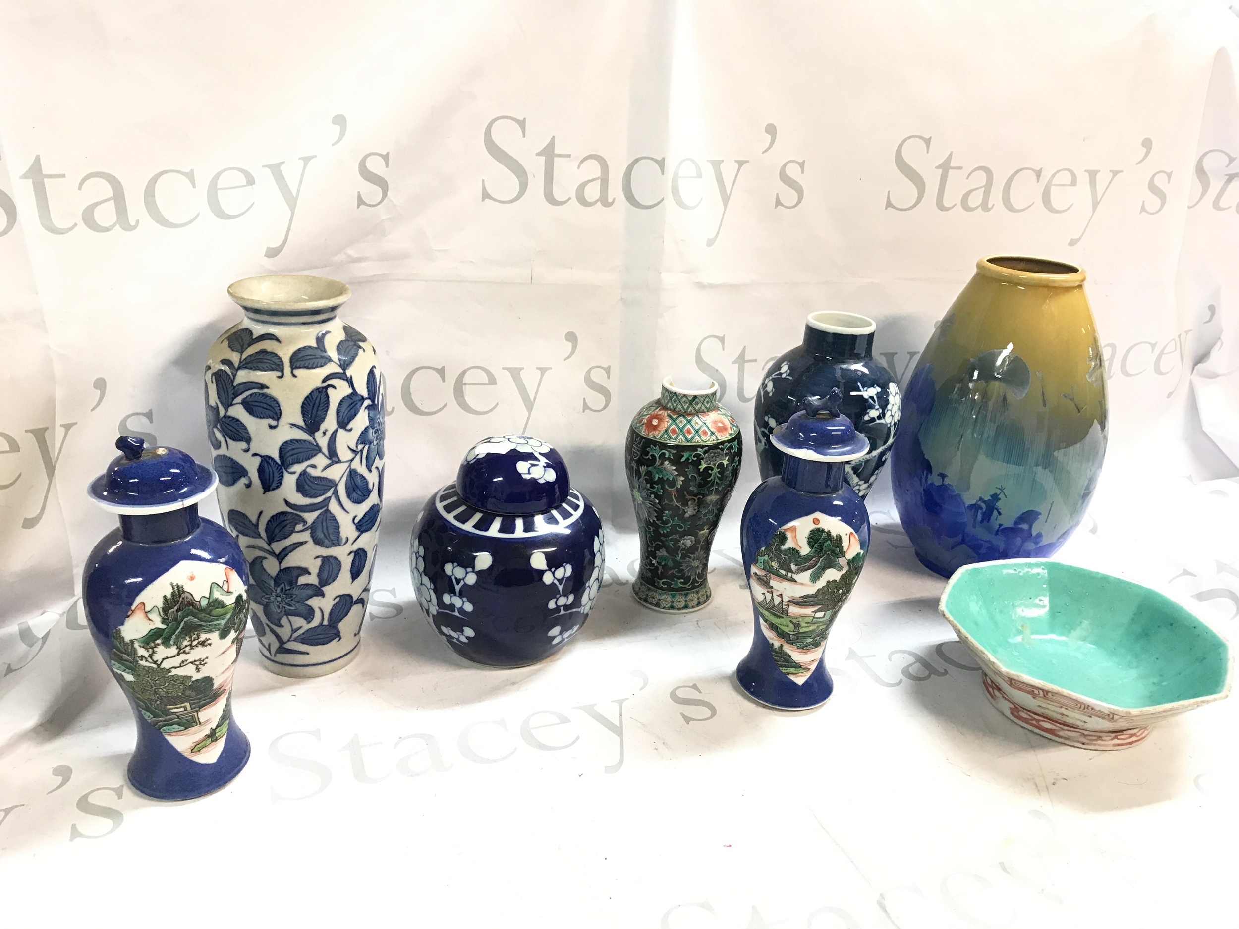 Chinese Vases including blue and white examples etc , some damage. 16 to 26cm tall