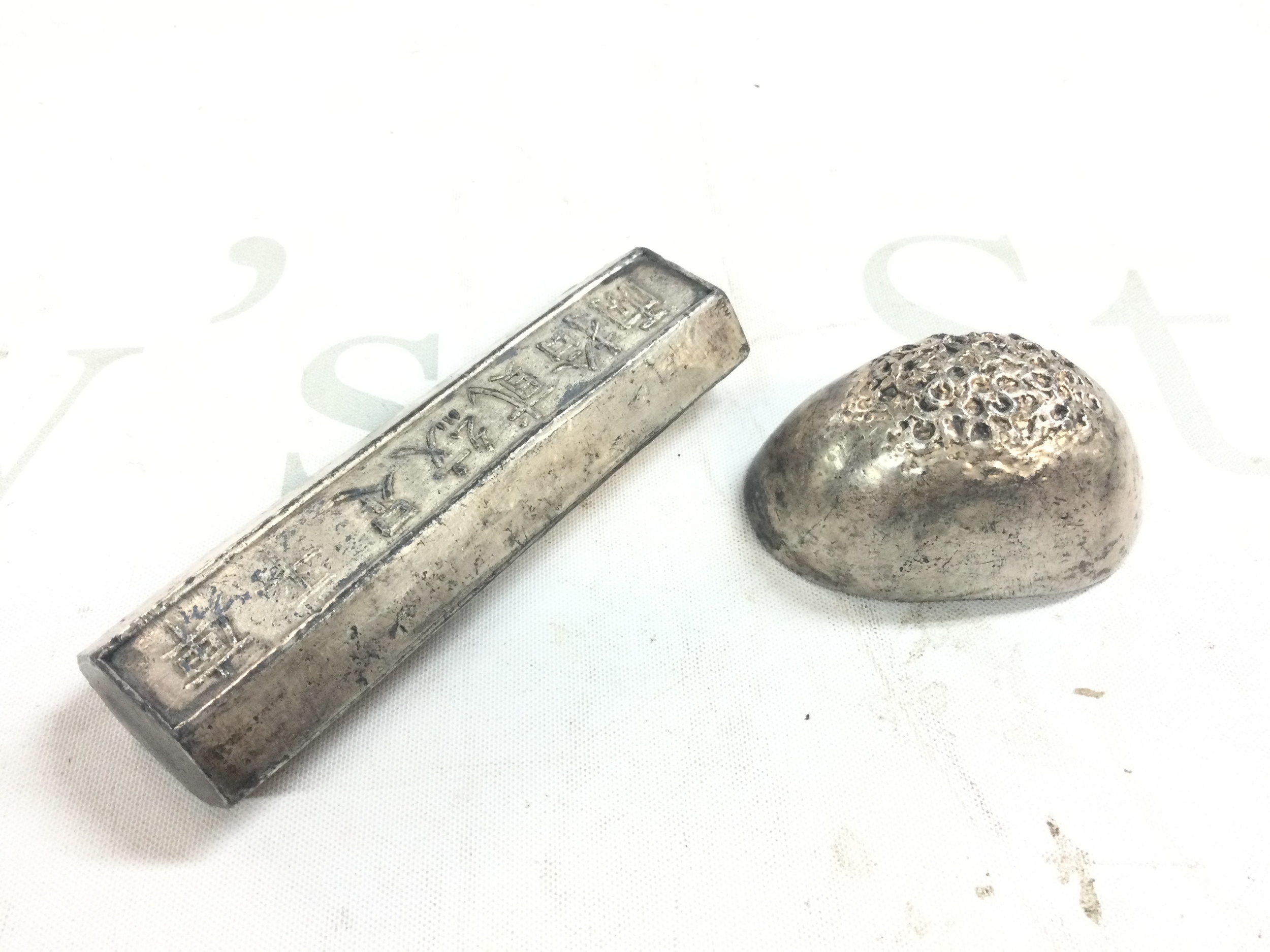 Two Chinese white metal seals