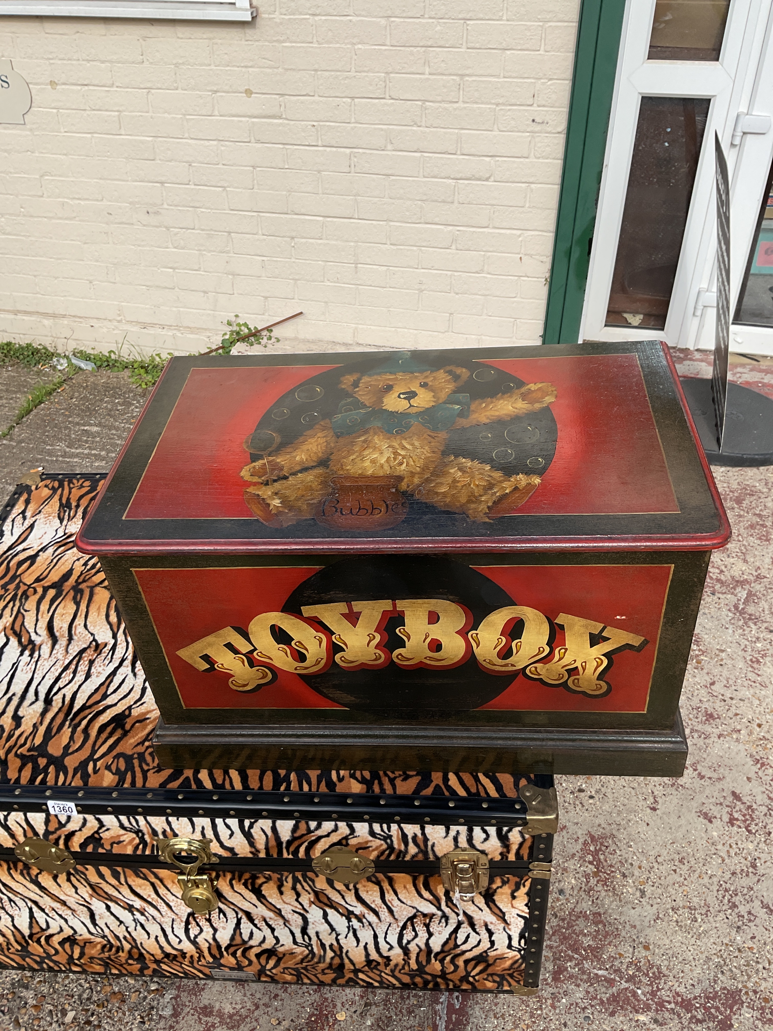 Painted kids toy box.